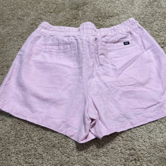 Gap Pink  Linen Blend Womens Drawstring Shorts Elastic Waist Pockets Small - Picture 5 of 5
